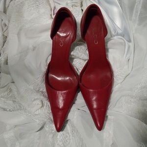 Aldo red leather pumps